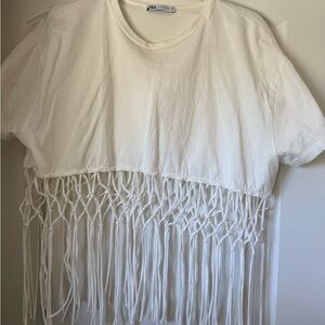 Zara Cream Crewneck Tee